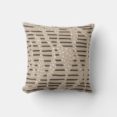 スポットとストライプ2 – トープ、白黒 クッション (正面)
