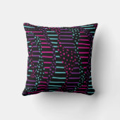 スポットとストライプ2 – ピンク、紫、青、黒 クッション (裏面)