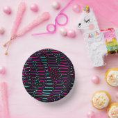 スポットとストライプ2 – ピンク、紫、青、黒 ペーパーボウル (パーティー)