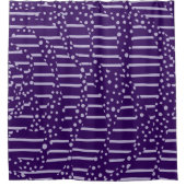 スポットとストライプ2 – 紫 シャワーカーテン (正面)