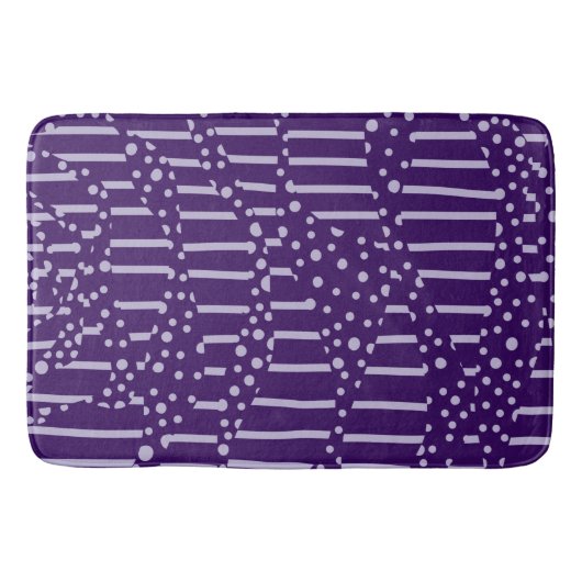 スポットとストライプ2 – 紫 バスマット (正面)