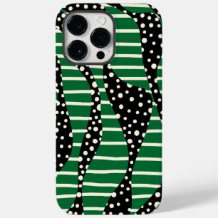 スポットとストライプ2 – 緑、クリーム、黒 Case-Mate iPhone 14 PRO MAXケース