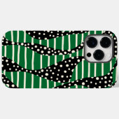 スポットとストライプ2 – 緑、クリーム、黒 Case-Mate iPhoneケース (裏面 (横))