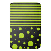 スポットとストライプ – ライムグリーン バスマット (正面縦)