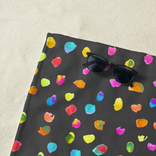 スポットとドット水玉模様水色ビーチスタイル ビーチタオル (インサイチュ)