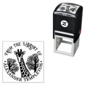 スポットのあるキリン頭 #3 図書館の本の名前 エンボッサー セルフインキングスタンプ (インサイチュ)