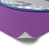 スポットインク付きグレイ鳴鯨スケッチデザイン ポスター (角)