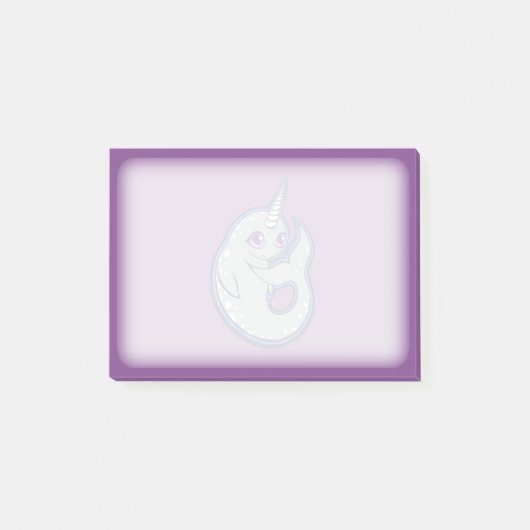 スポットインク付きグレイ鳴鯨スケッチデザイン ポストイット (正面)