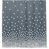 スポットシェーディング240816 – 白と石板グレー シャワーカーテン (正面)