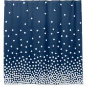 スポットシェーディング240816 – 白と紺 シャワーカーテン (正面)