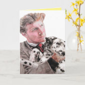 スポットドッグダルマチアンドッグズウォーター色誕生日カード カード (黄色い花)