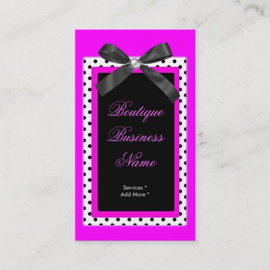 スポットブティックラベルホットピンクボウ画像 名刺 (正面)