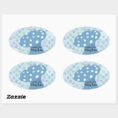 スポットブルーマッシュルームベーカリー 楕円形シール (シート)