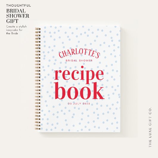 スポットモダンブライダルシャワーかわいらしギフトレシピ帳 ノートブック