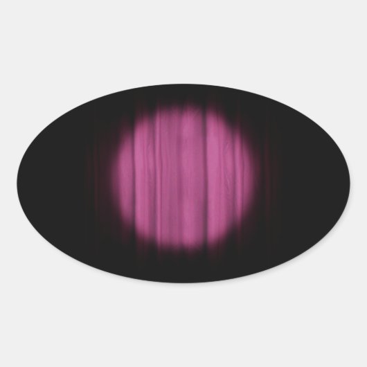 スポットライトの中心ステージのカーテンの背景 楕円形シール (正面)