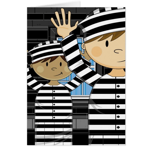 スポットライトの漫画によって脱出する囚人 (正面)