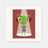 スポットライトカラフルSci-Fiの予測できなエイリアンAnt スタンダードカクテルナプキン (正面)