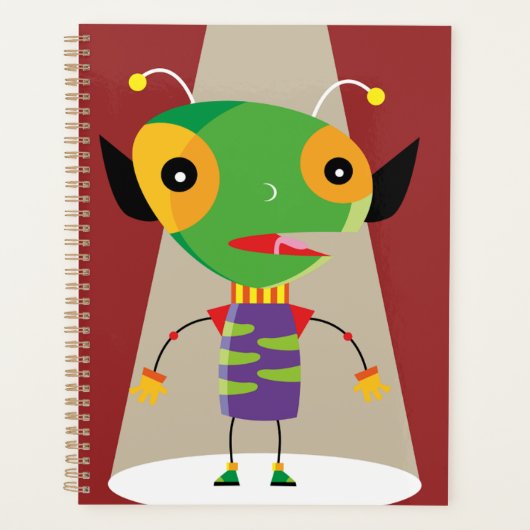 スポットライトカラフルSci-Fiの予測できなエイリアンAnt プランナー手帳 (正面)