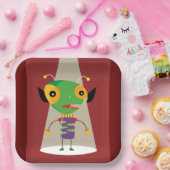 スポットライトカラフルSci-Fiの予測できなエイリアンAnt ペーパープレート (パーティー)