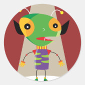 スポットライトカラフルSci-Fiの予測できなエイリアンAnt ラウンドシール (正面)