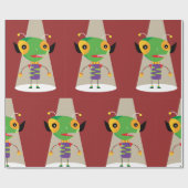 スポットライトカラフルSci-Fiの予測できなエイリアンAnt ラッピングペーパー (フラット)