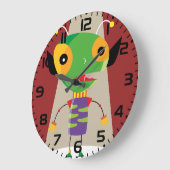 スポットライトカラフルSci-Fiの予測できなエイリアンAnt ラージ壁時計 (傾斜)