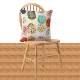 スポットライトモダンペンとインク自然パターン クッション