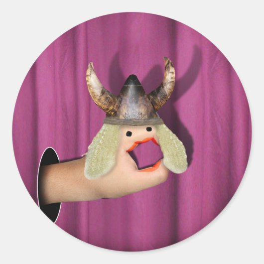 スポットライト内のオペラの手 ラウンドシール (正面)