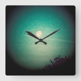 スポットライト月 スクエア壁時計