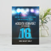 スポットライト スター ブルー スウィート 16 招待状 (スタンド正面)