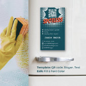 スポットレス青：カスタムハウスクリーニングQRコード マグネット名刺