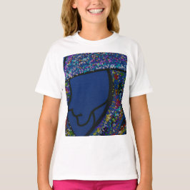 スポット入りラメプリントの髪の女の子  Tシャツ