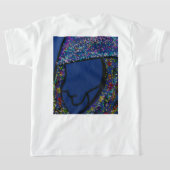 スポット入りラメプリントの髪の女の子  Tシャツ (レイダウン裏面)