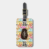 スポット熱狂するパターカスタムン付き/モノグラム名2- ラゲッジタグ (正面縦)