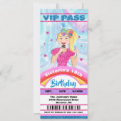 スポップ・アートのターシンガーVIPパスチケット誕生日 招待状 (正面)