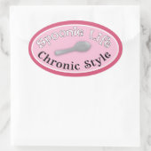 スポニースタイル – ピンク 楕円形シール (バッグ)