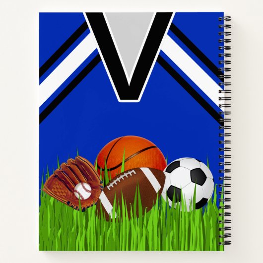 スポパーソナライズされたーツをテーマにした学用品 ノートブック (裏面)