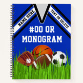 スポパーソナライズされたーツをテーマにした学用品 ノートブック (正面)