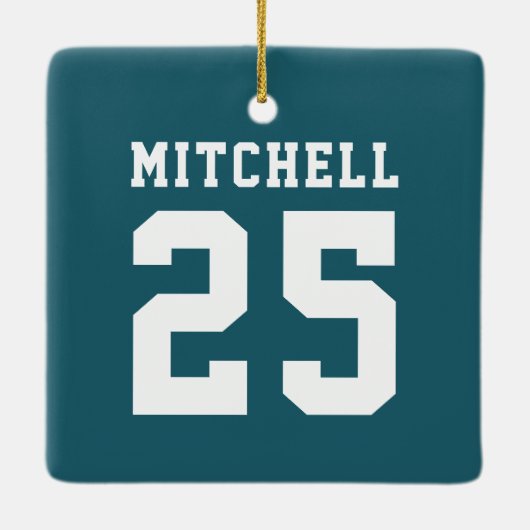 スポパーソナライズされたーツ セラミックオーナメント (裏面)