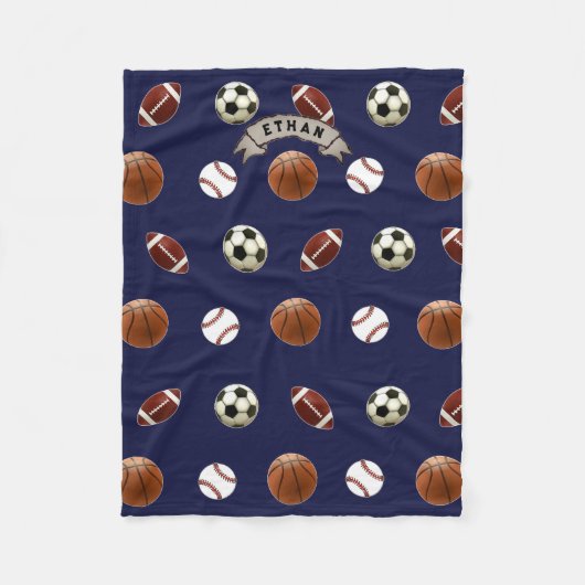 スポパーソナライズされたーツ フリースブランケット (正面)