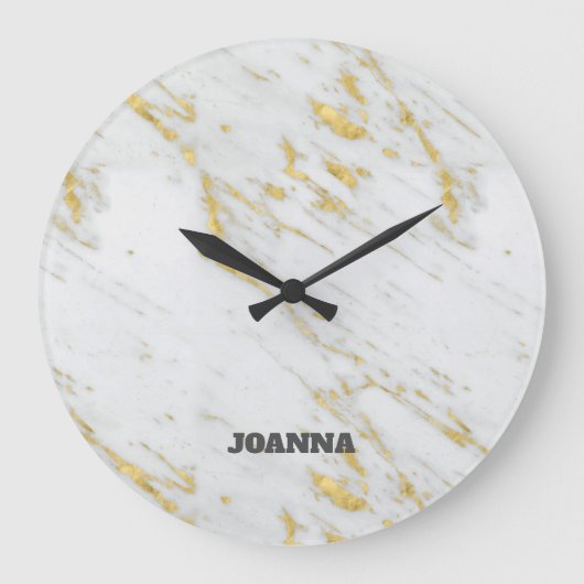 スポモノグラムのッティド金ゴールドグリッター ラージ壁時計 (正面)