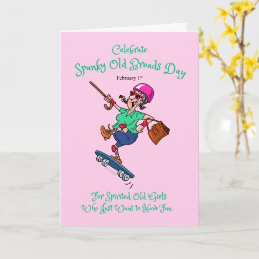 スポンキーおばあちゃんの日 2月1日 元気なおばあちゃん カード (黄色い花)