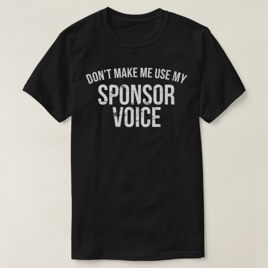 スポンサーの声を冷静に使わせなおもしろいい Tシャツ (デザイン正面)