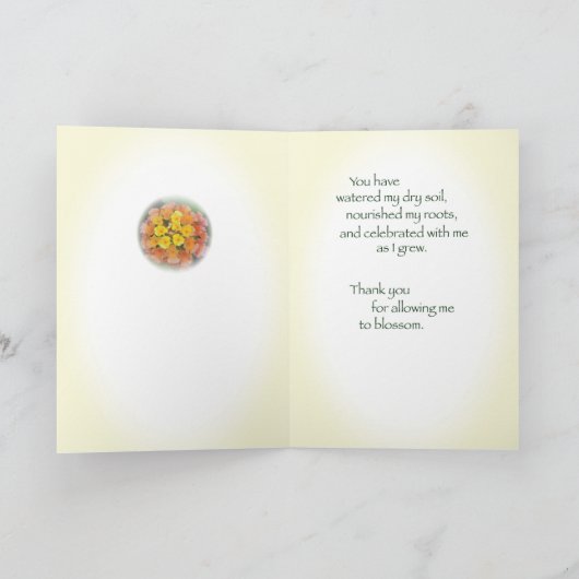 スポンサー12ステップ回復ありがとう花を緑 サンキューカード (内部)