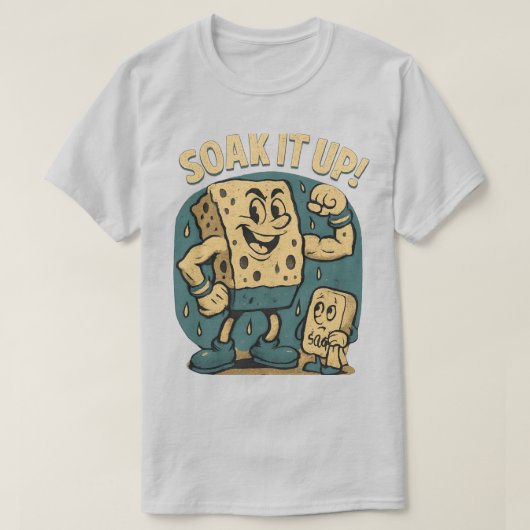 スポンジおもしろい漫画 Tシャツ (デザイン正面)