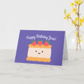 スポンジケーキ |ハッピーバースデーあいさつ文 カード (黄色い花)