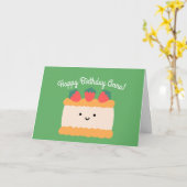 スポンジケーキ |ハッピーバースデーあいさつ文 カード (黄色い花)