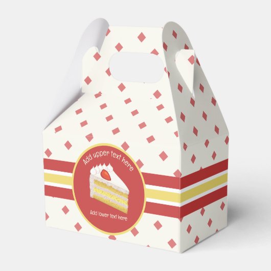 スポンジケーキ – Frosted Tres Leches cream and red Fa フェイバーボックス (正面サイド)