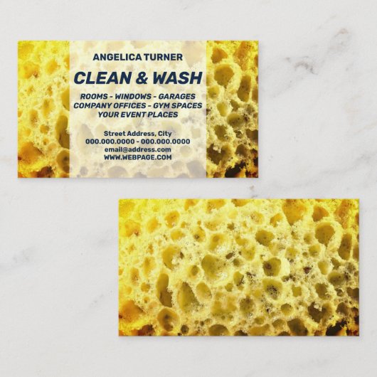 スポンジ片おもしろいスタイルプロフェッショナル 名刺 (正面/裏面)