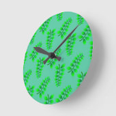 スポンジ状の葉のパターン ラウンド壁時計 (傾斜)